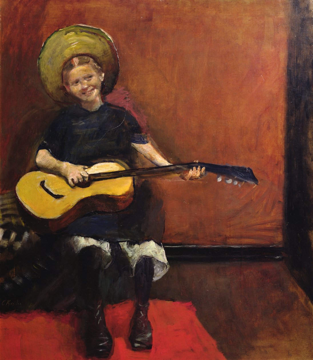Dívka s kytarou od Christian Krohg