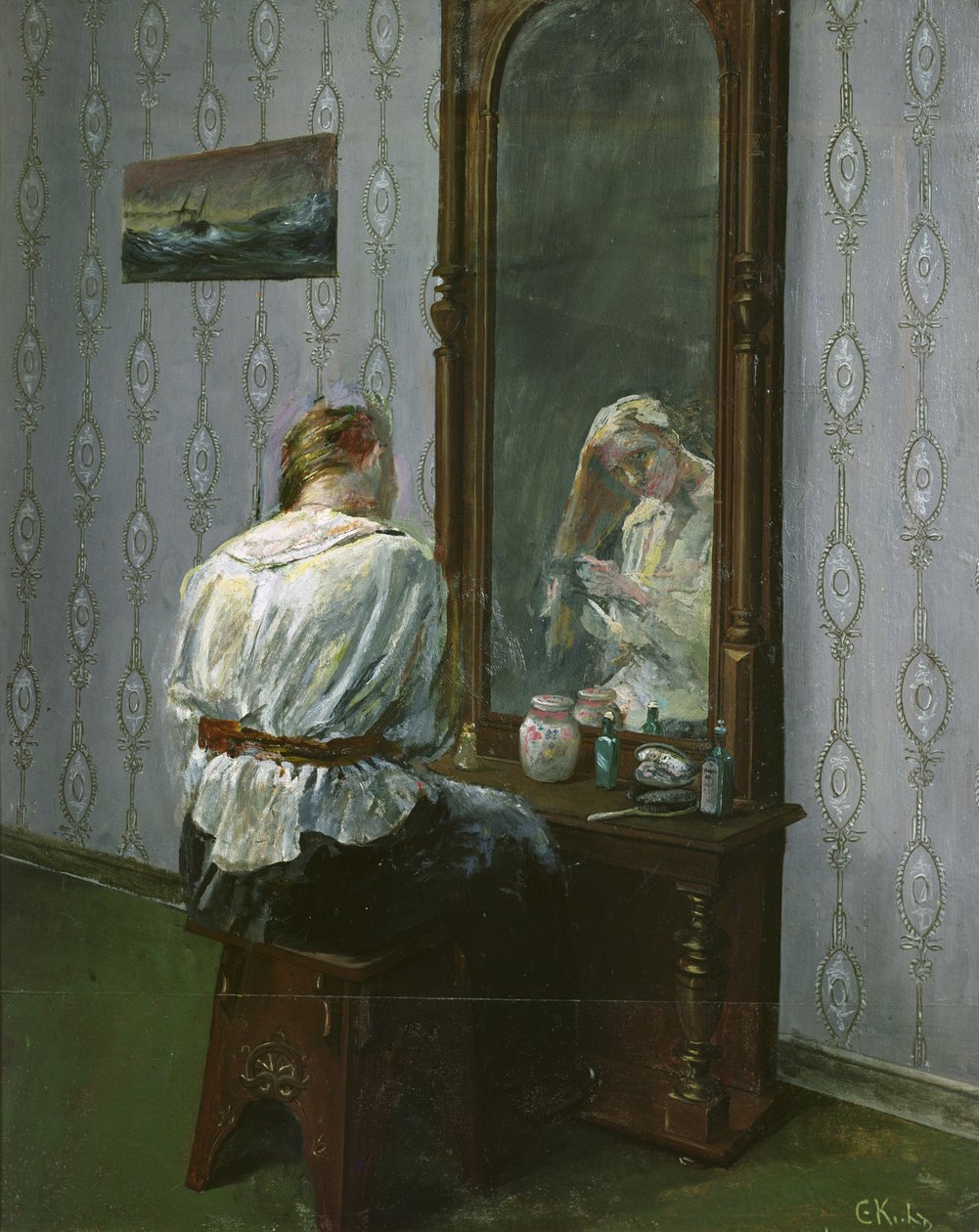 Před zrcadlem (olej na plátně) od Christian Krohg