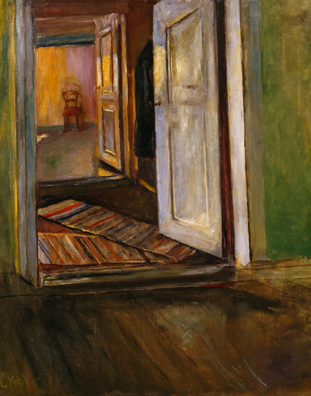 Interiér s hadrovým kobercem (malba) od Christian Krohg