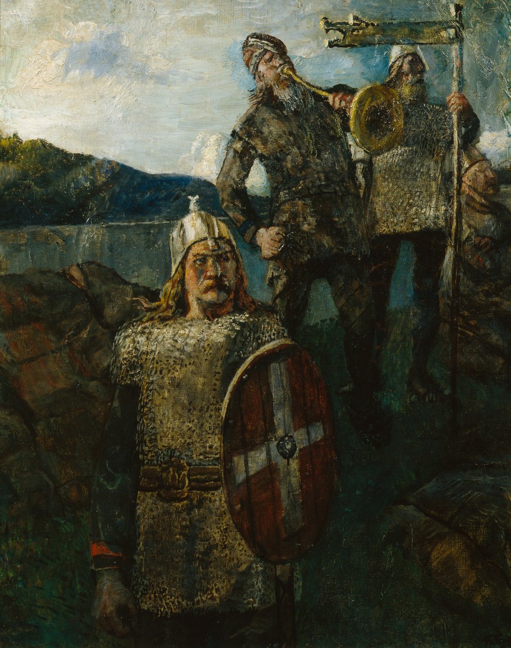 Král Olav nechal zaznít armádu od Christian Krohg