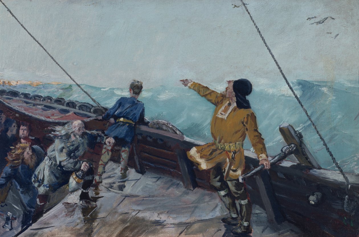 Leiv Eiriksson objevuje Ameriku od Christian Krohg