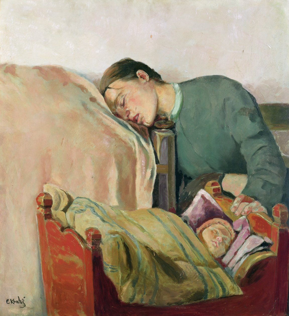 Matka a dítě (olej na plátně) od Christian Krohg