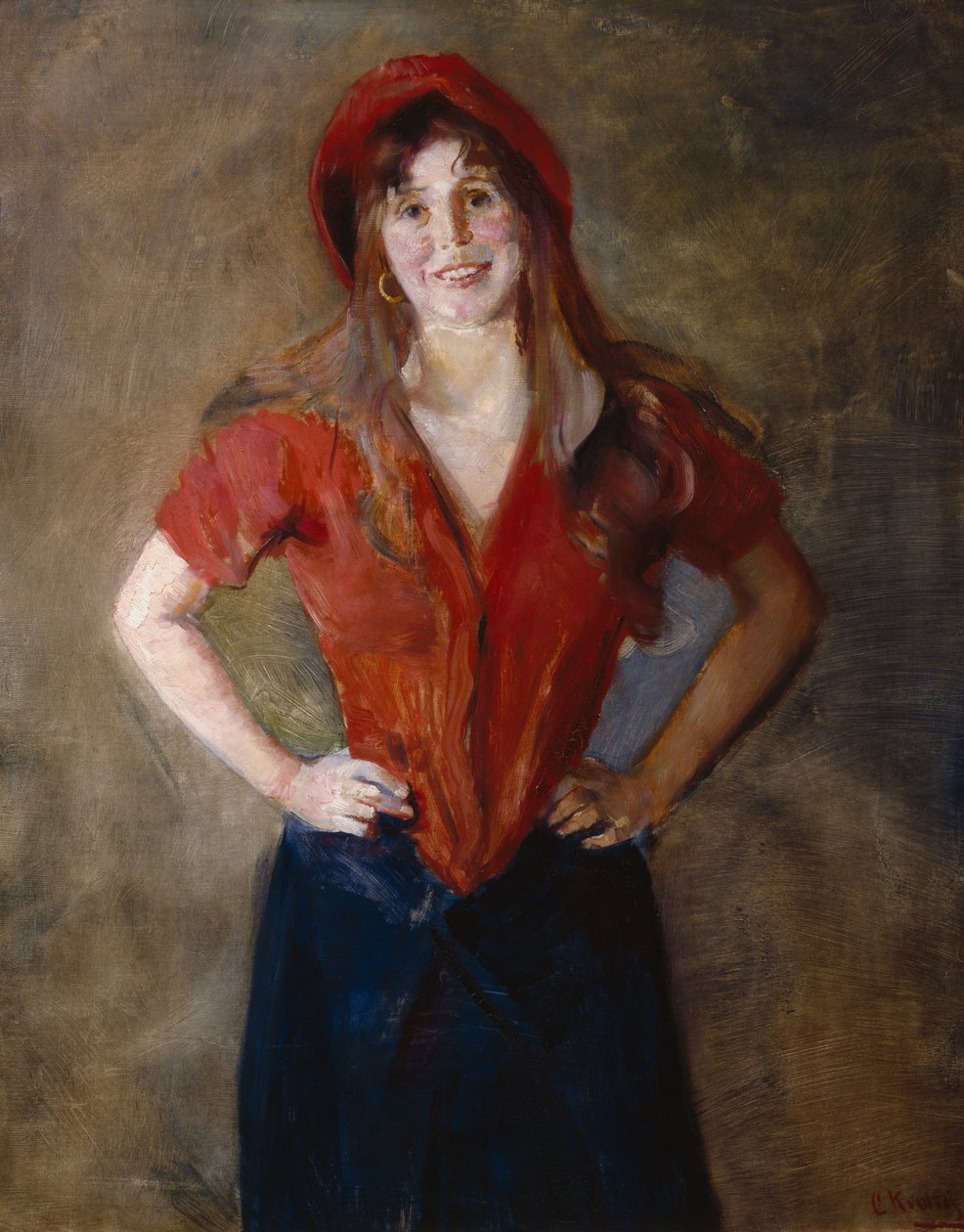 Oda v červené barvě (studie) od Christian Krohg