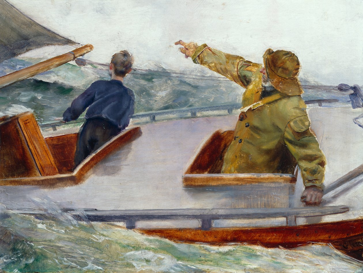 Na přídi, cca 1890 (olej na plátně) od Christian Krohg
