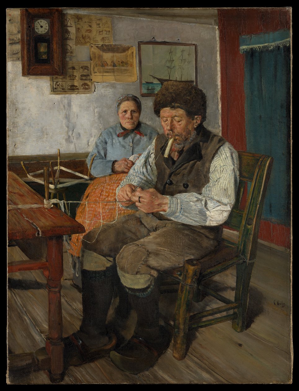 The Net Mender (Opravování sítí) od Christian Krohg