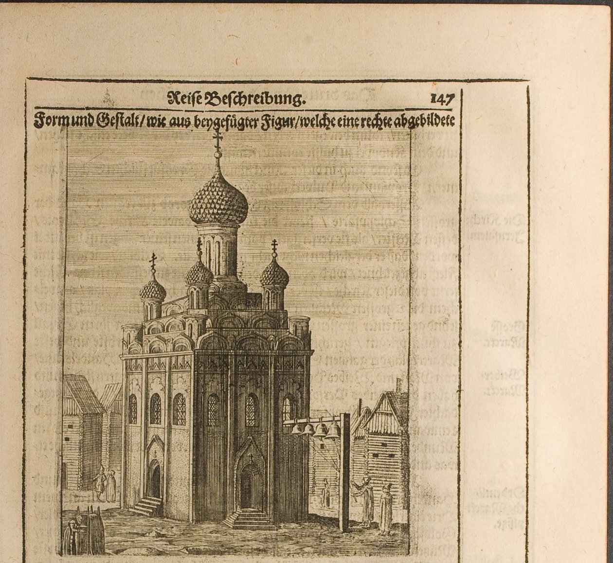 Katedrála v moskevském Kremlu Ilustrace z cest k velkému vévodovi z Muscovy a příbuzným od Christian Lorenzen Rothgiesser