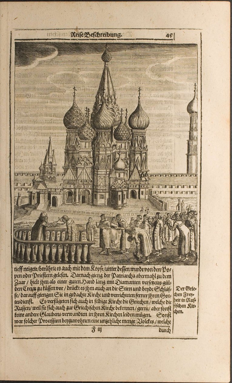 Moskva ilustrace z Cesty k velkému vévodovi pižmovému a perskému králi od Adama Oley od Christian Lorenzen Rothgiesser