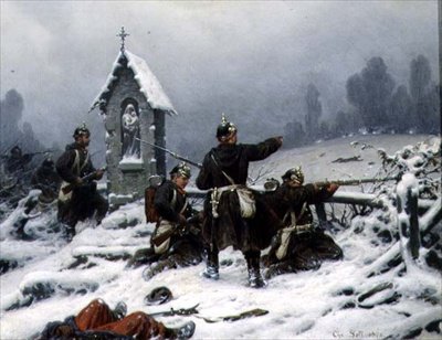 Zimní potyčka u svatyně, 1846 od Christian Sell