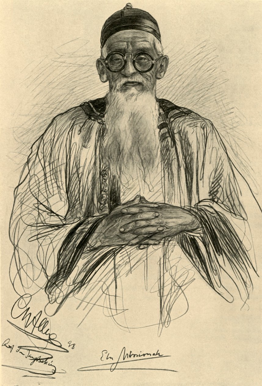 Číňan nosí brýle, 1898. od Christian Wilhelm Allers
