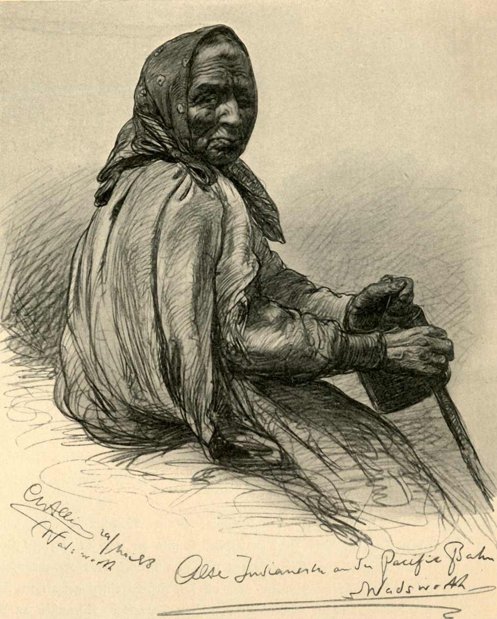 Starší indiánská žena, Wadsworth, Nevada, USA, 1898. od Christian Wilhelm Allers