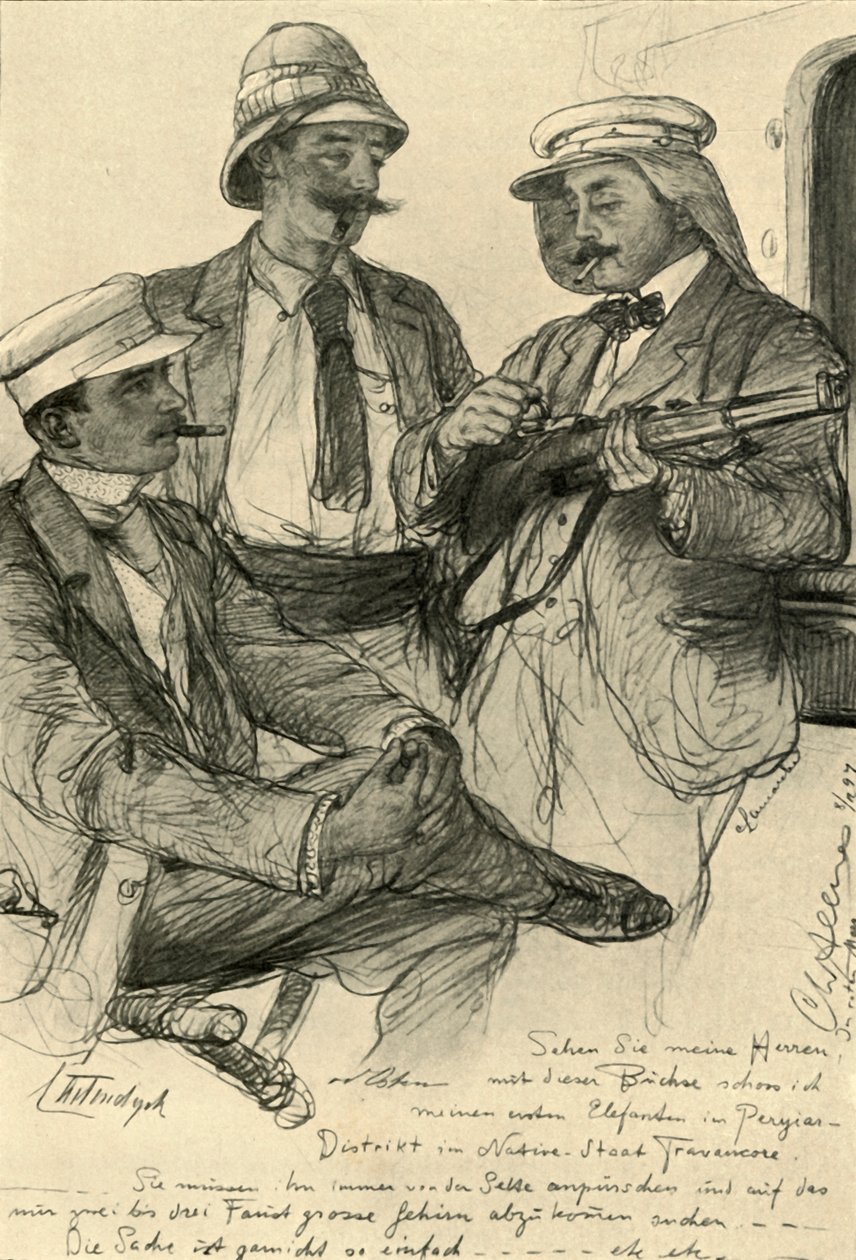 Evropané na palubě lodi, 1898. od Christian Wilhelm Allers