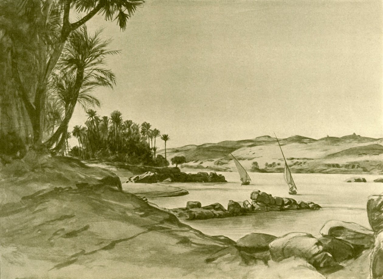 Feluccas na řece Nil, Egypt, 1898. od Christian Wilhelm Allers
