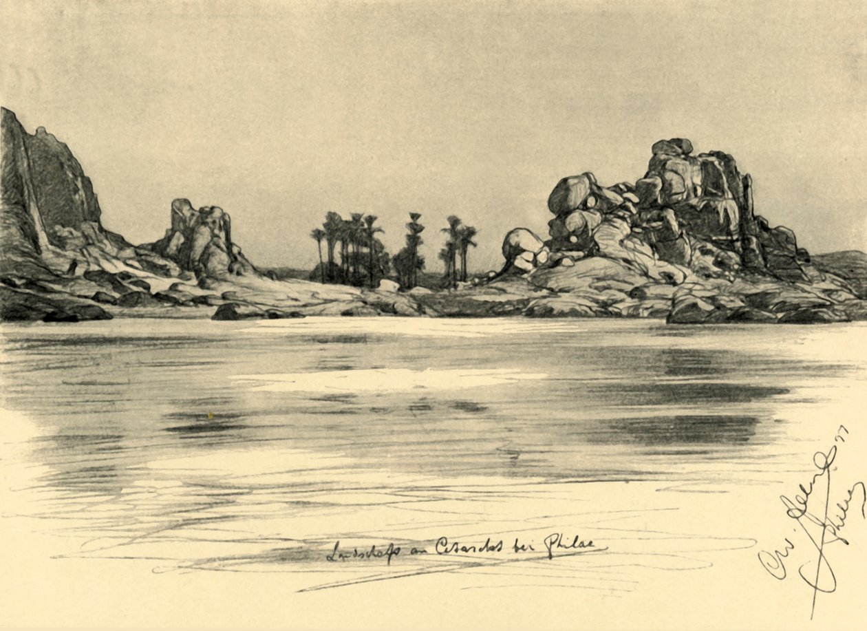 První katarakta poblíž ostrova Philae na řece Nil, Egypt, 1898. od Christian Wilhelm Allers