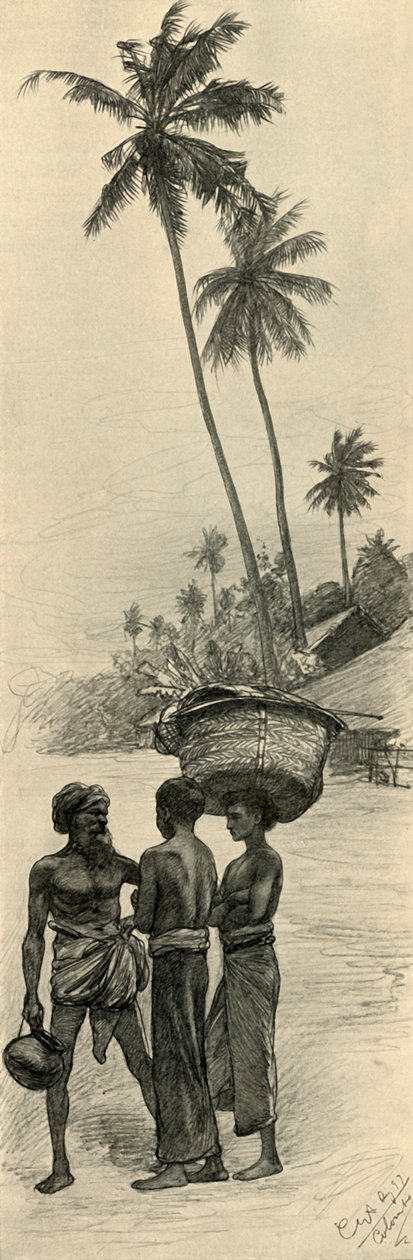 Skupina mužů, Colombo, Ceylon, 1898. od Christian Wilhelm Allers