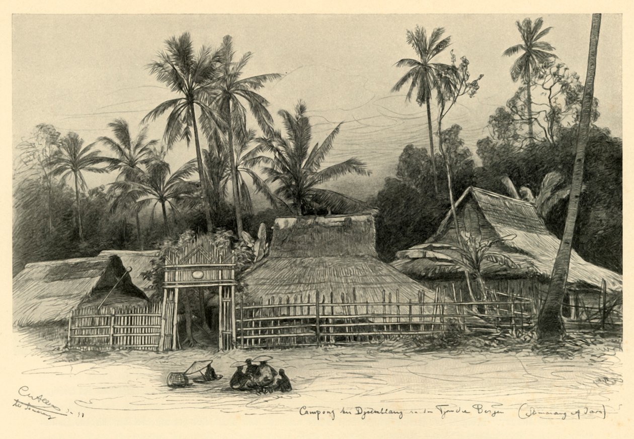 Kampong poblíž Jomblang, Semarang, Jáva, 1898. od Christian Wilhelm Allers