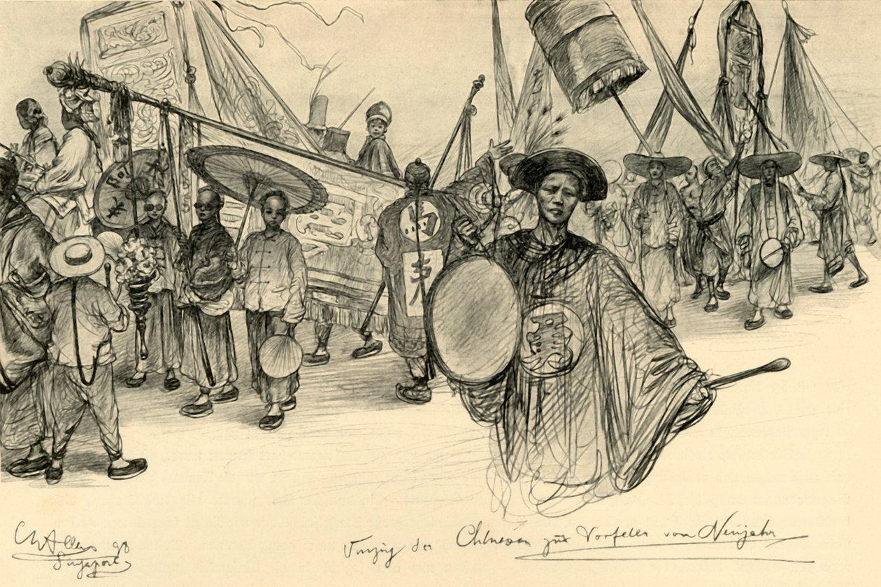 Novoroční přehlídka, Singapur, 1898. od Christian Wilhelm Allers