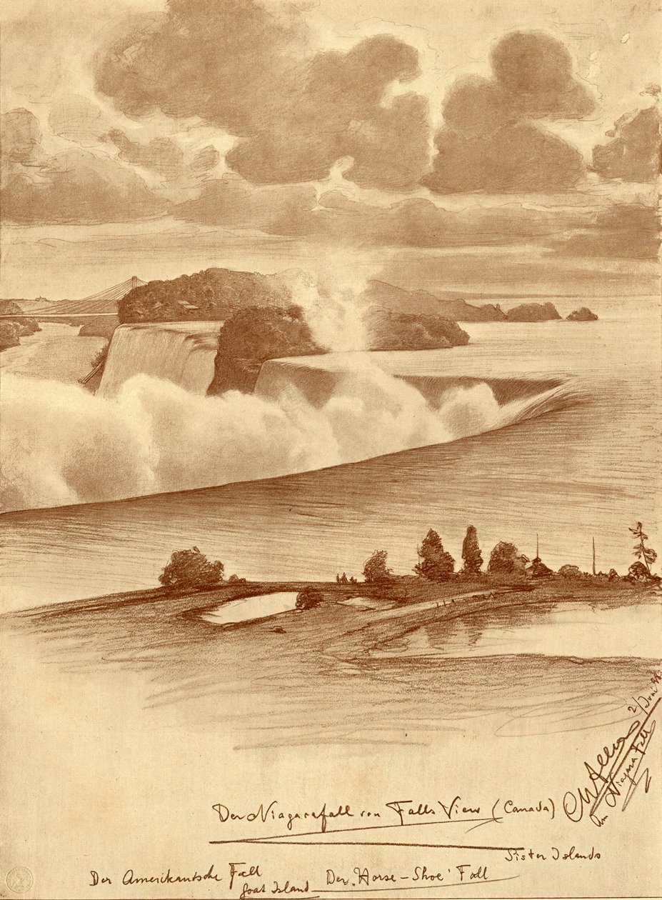Niagarské vodopády z Falls View, Kanada, 1898. od Christian Wilhelm Allers