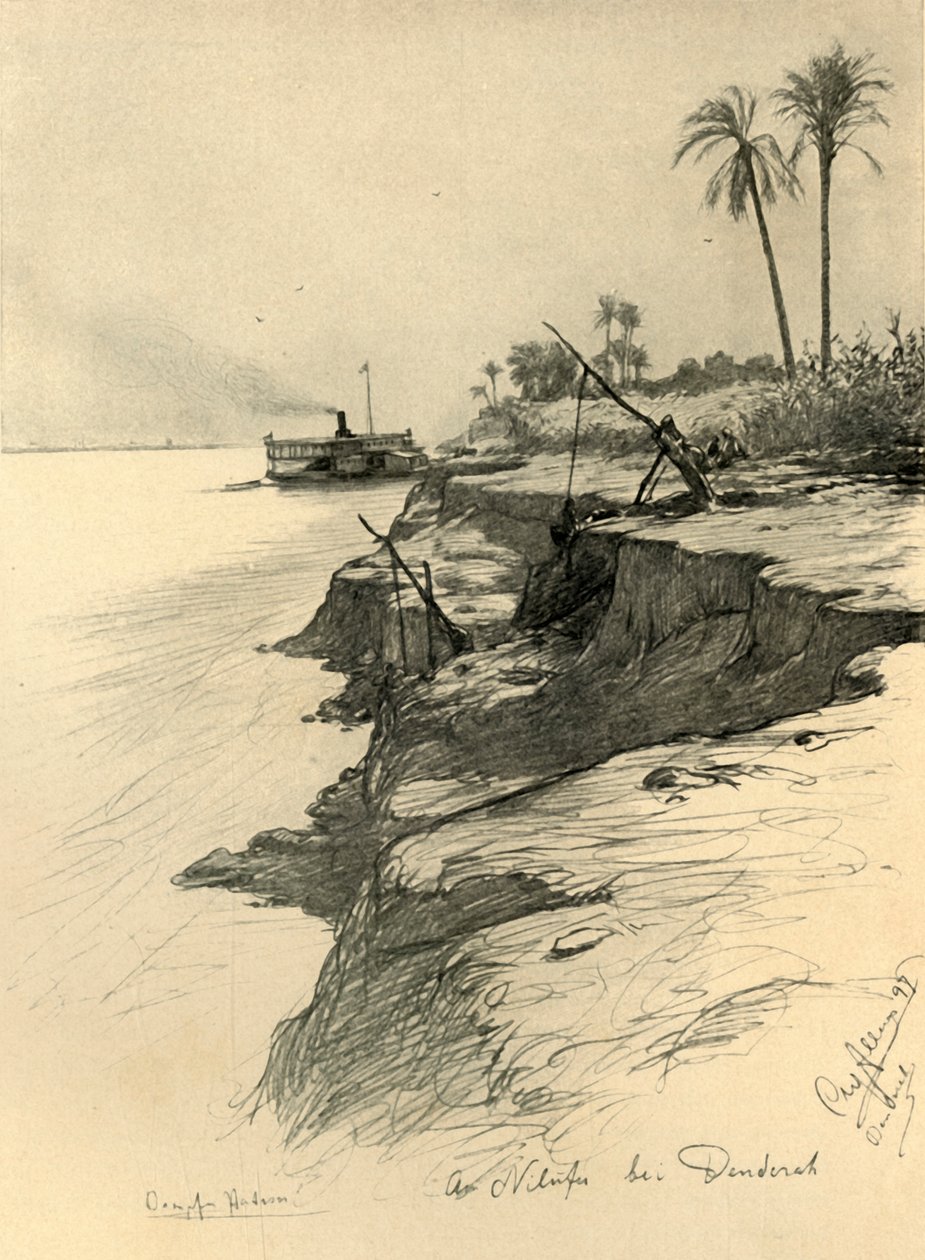 Na březích Nilu v Dendeře, Egypt, 1898. od Christian Wilhelm Allers