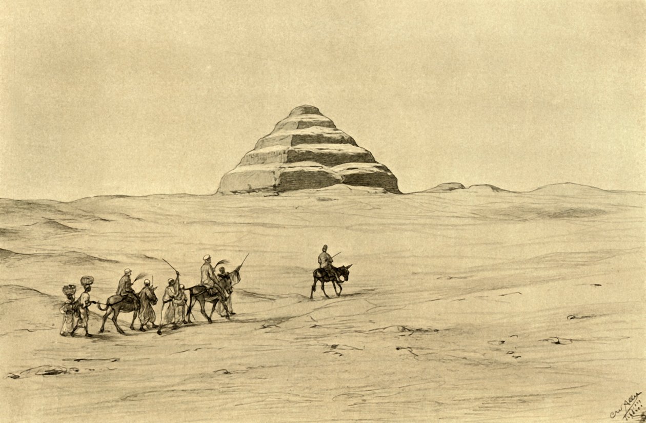 Džoserova pyramida v Sakkáře poblíž Káhiry, Egypt, 1898. od Christian Wilhelm Allers