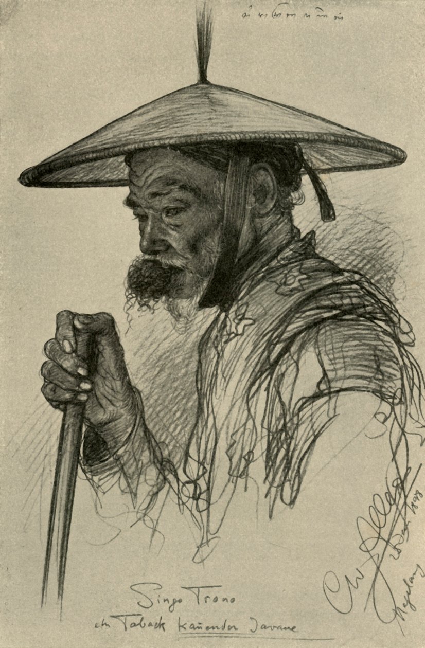 Singo Trono - muž žvýkací tabák, Magelang, Java, 1898. od Christian Wilhelm Allers