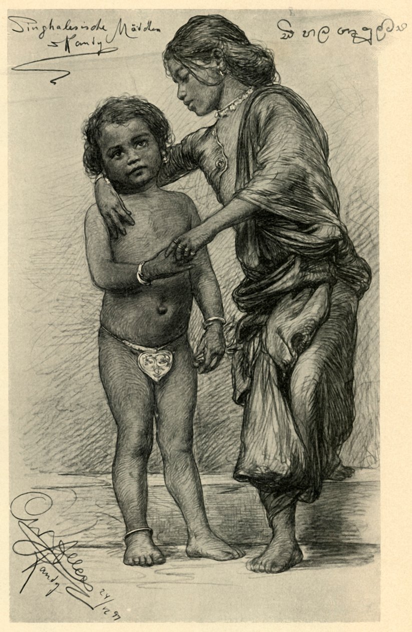 Sinhálské dívky, Kandy, Cejlon, 1898. od Christian Wilhelm Allers