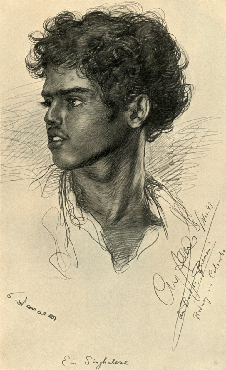 Sinhálský muž, Colombo, Cejlon, 1898. od Christian Wilhelm Allers