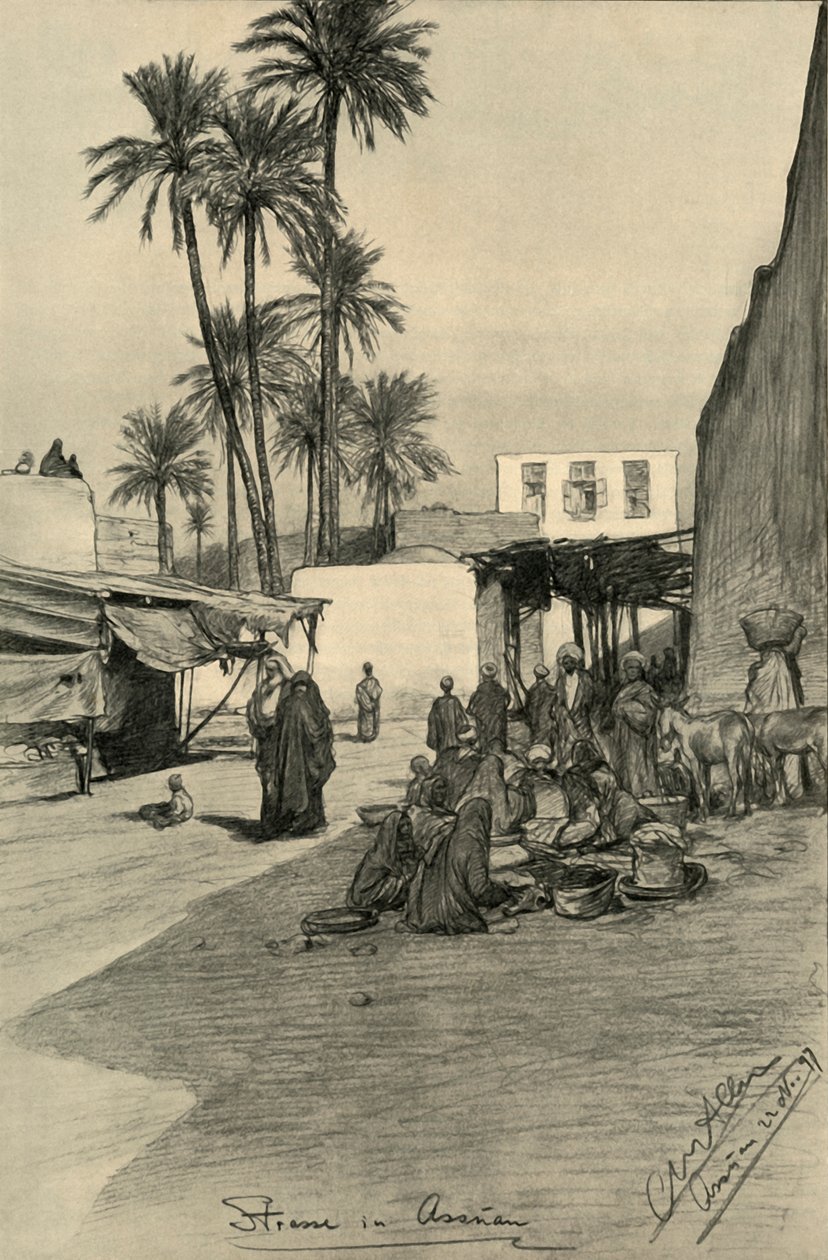 Ulice v Asuánu, Egypt, 1898. od Christian Wilhelm Allers
