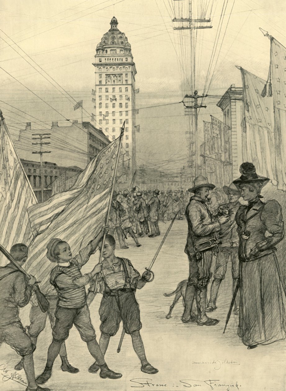 Pouliční scéna v San Franciscu, USA, 1898. od Christian Wilhelm Allers