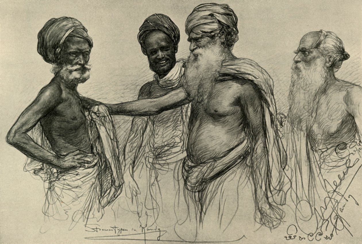 Street studies, Kandy, Ceylon, 1898. od Christian Wilhelm Allers