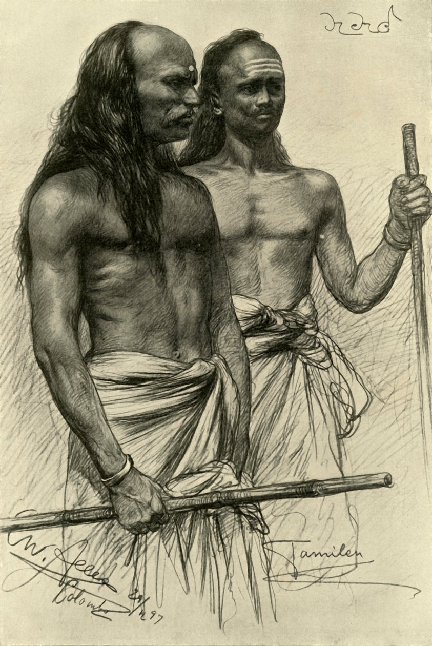 Tamil muži, Colombo, Ceylon, 1898. od Christian Wilhelm Allers