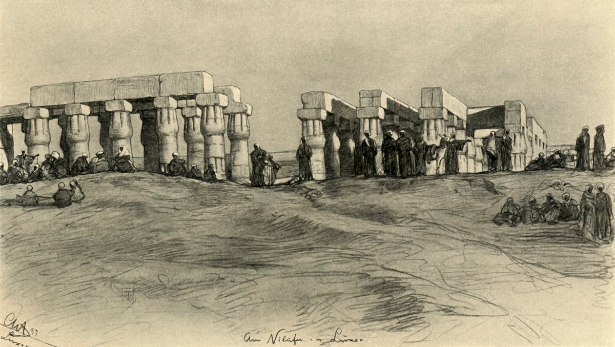Ruiny chrámu, Luxor, Egypt, 1898. od Christian Wilhelm Allers