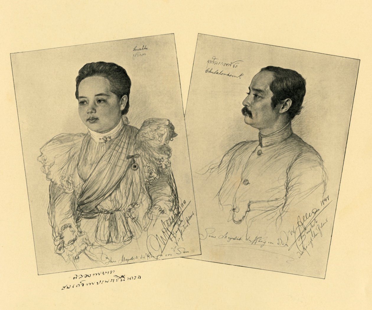Král a královna Siamu, 1898. od Christian Wilhelm Allers