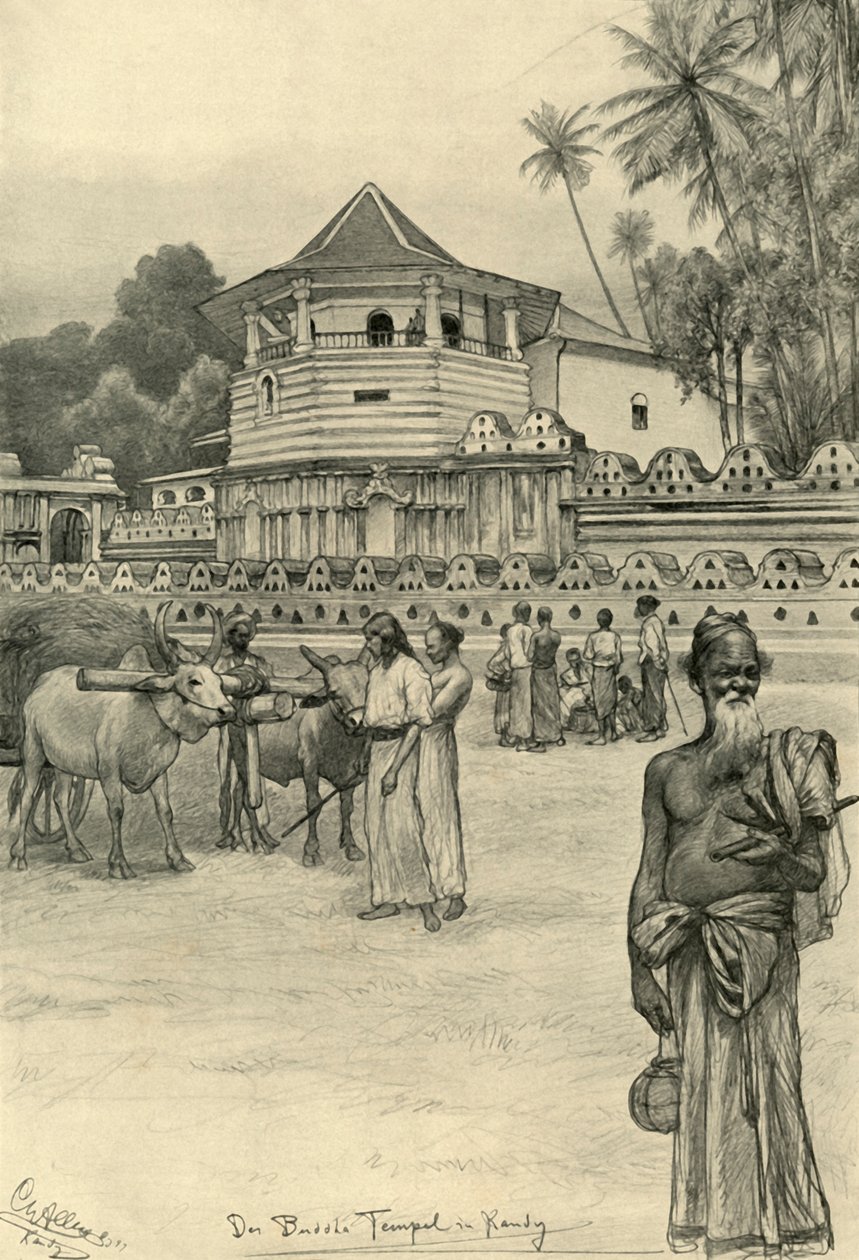 Chrám zubu, Kandy, Cejlon, 1898. od Christian Wilhelm Allers