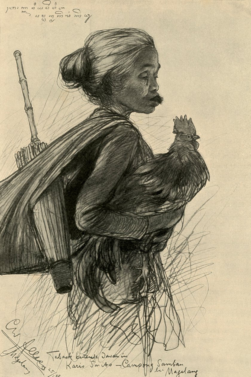 Žena žvýkací tabák, Magelang, Java, 1898. od Christian Wilhelm Allers