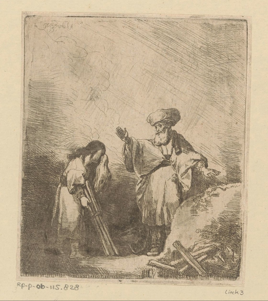 Abraham mluví s Izákem před obětí od Christian Wilhelm Ernst Dietrich