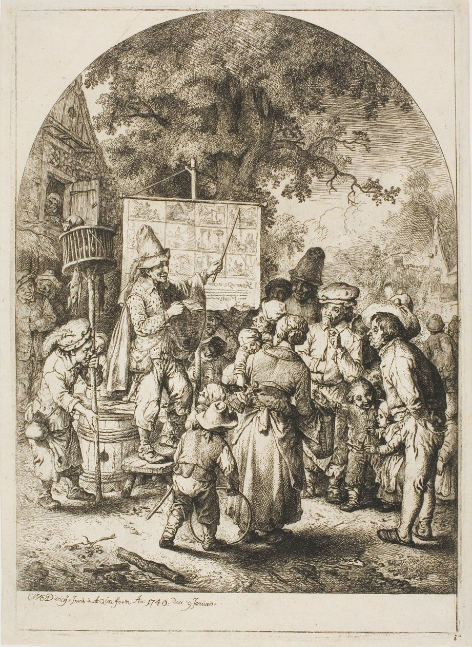 Zpěvák balad na venkovském jarmarku od Christian Wilhelm Ernst Dietrich