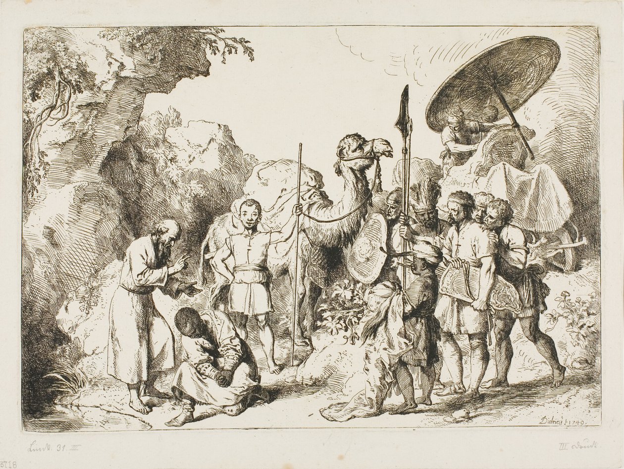 Křest komorníka královny Candace Etiopské od Christian Wilhelm Ernst Dietrich