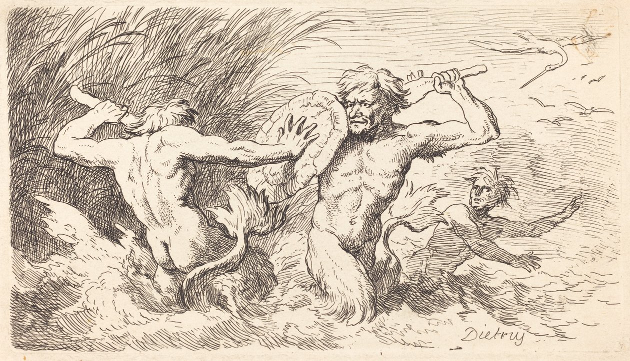 Boj s Tritony od Christian Wilhelm Ernst Dietrich