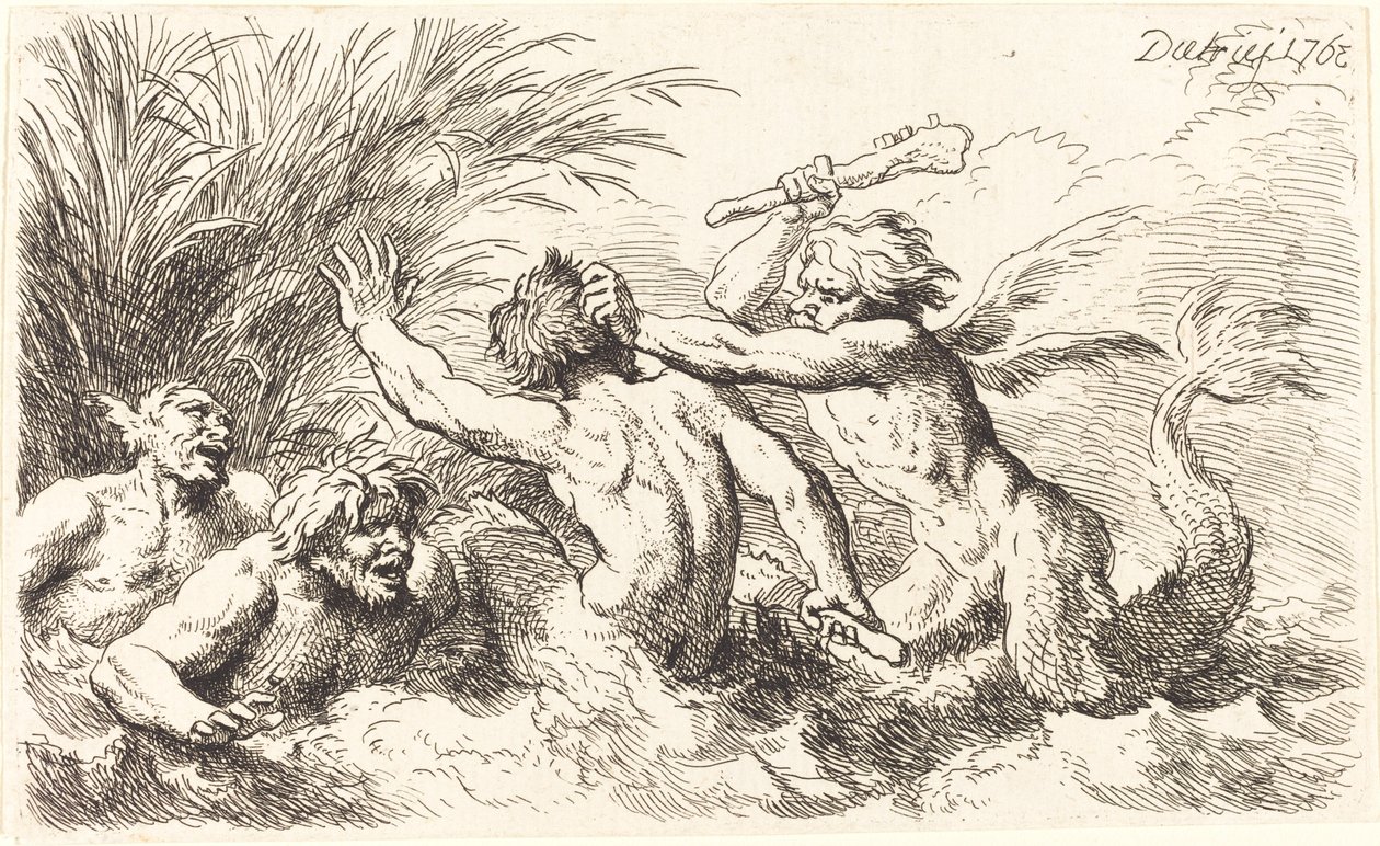Boj s Tritony od Christian Wilhelm Ernst Dietrich
