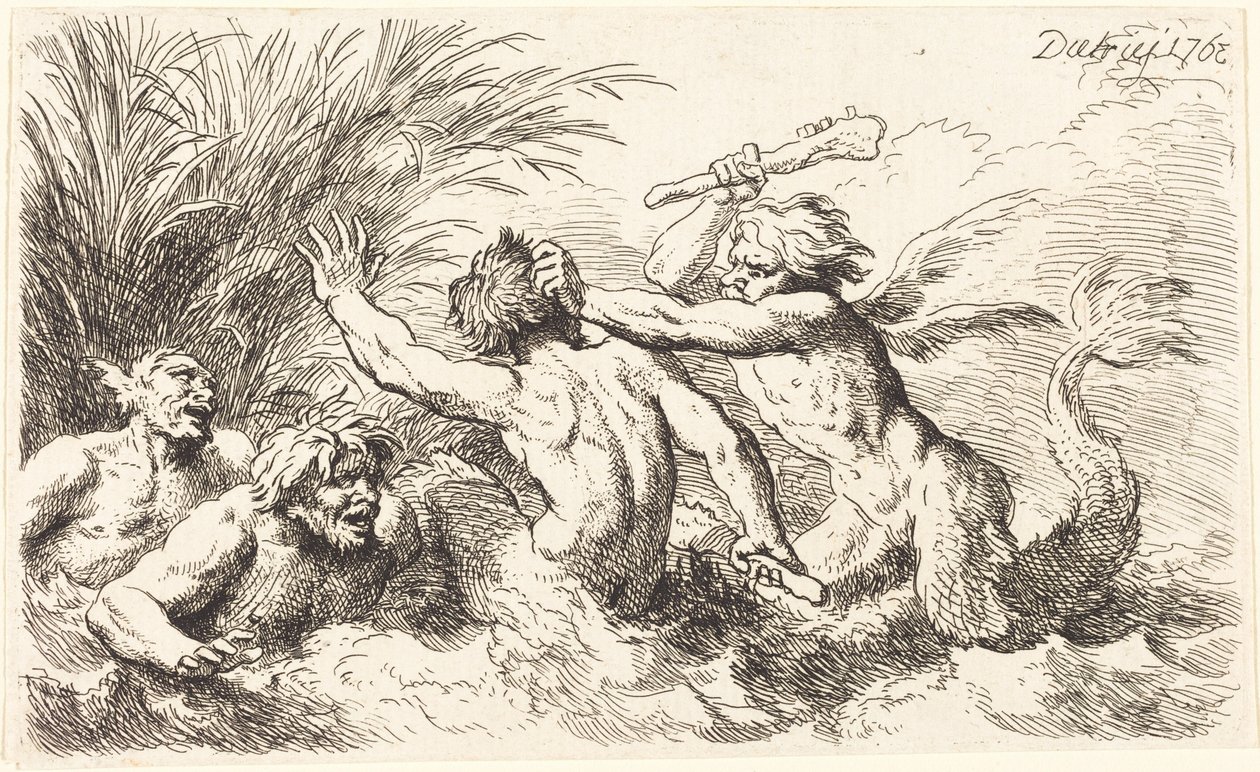 Bojující tritóni od Christian Wilhelm Ernst Dietrich