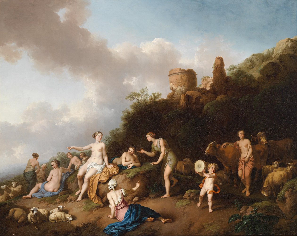 Diana a její nimfové od Christian Wilhelm Ernst Dietrich