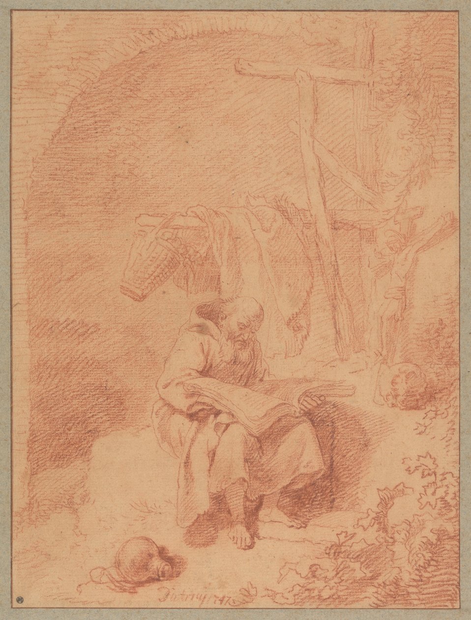 Der heilige Franziskus beim Lesen od Christian Wilhelm Ernst Dietrich