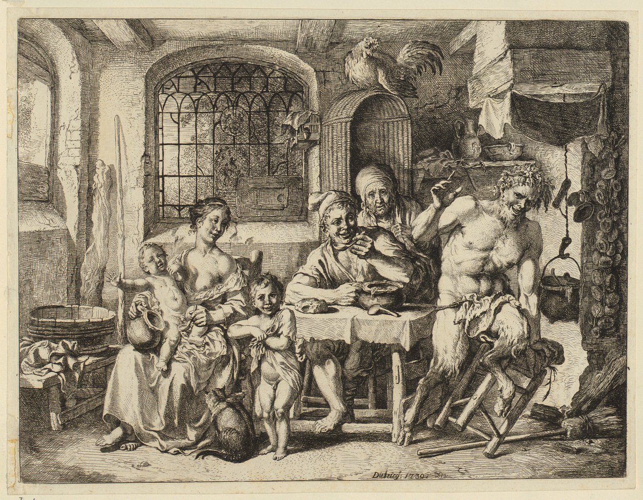 Satyr u sedláka od Christian Wilhelm Ernst Dietrich