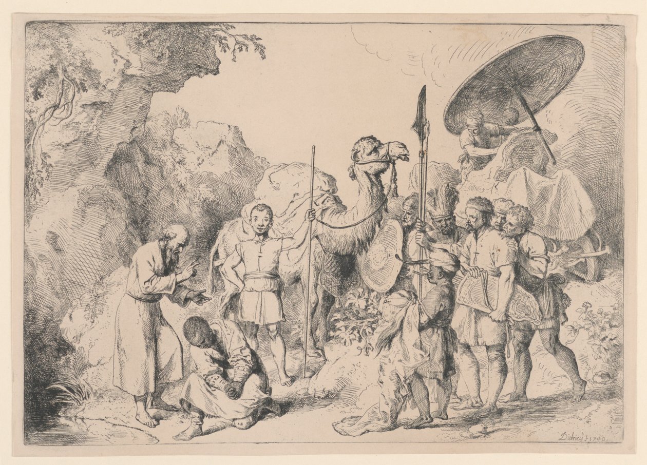 Svatý Filip křtí Etiopana od Christian Wilhelm Ernst Dietrich