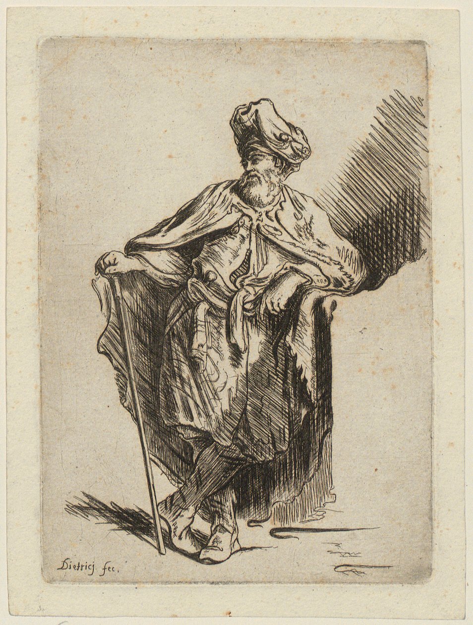 Stojící orientální žena od Christian Wilhelm Ernst Dietrich