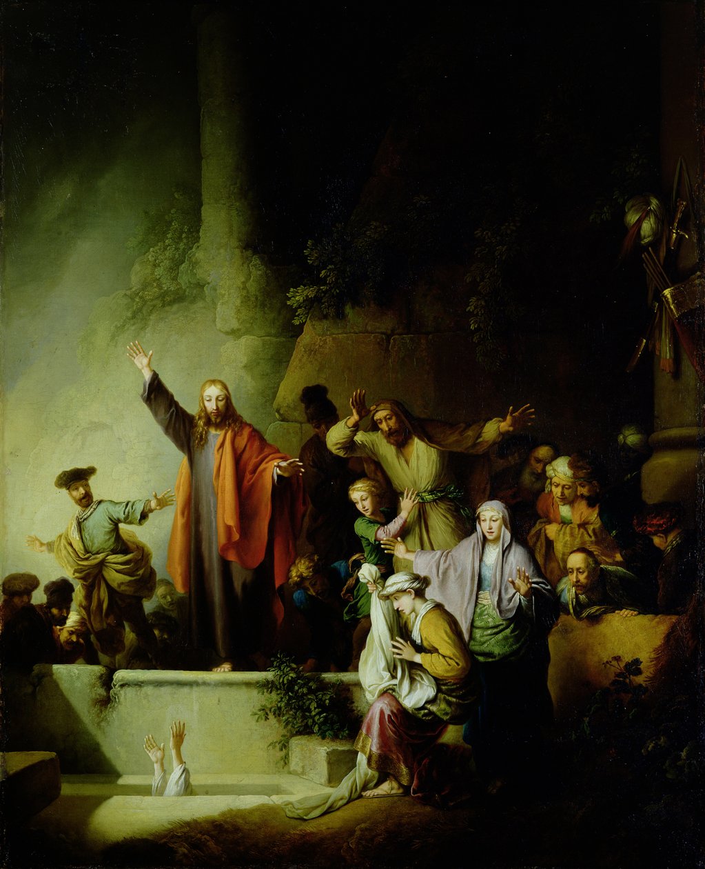 Vzkříšení Lazara (olej na plátně) od Christian Wilhelm Ernst Dietrich