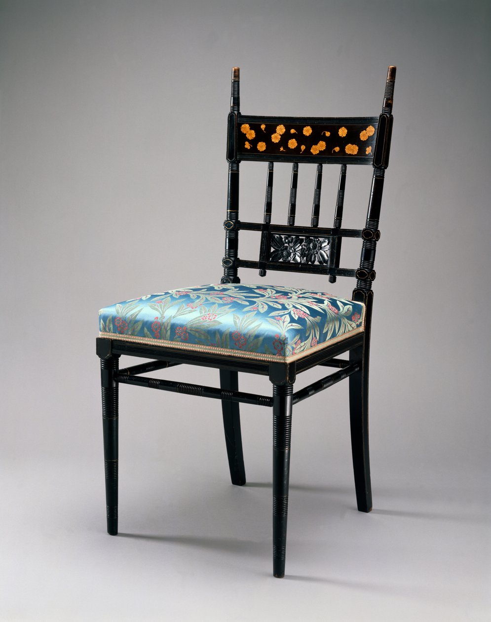 Side Chair, Herter Brothers Company, kolem 1876-79 (třešeň, zlacení a čalounění) od Christian and Gustave 1830 98 Herter