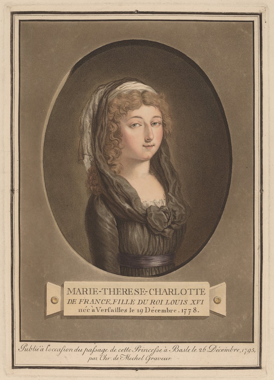 Marie-Thérèse-Charlotte, vévodkyně z Angoulême od Christian von Mechel after Antoine François Sergent