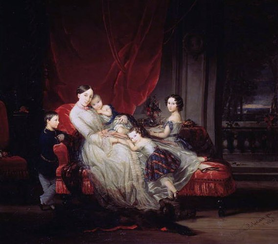 Portrét velkovévodkyně Marie Nikolajevny se svými dětmi, 1849 od Christina Robertson