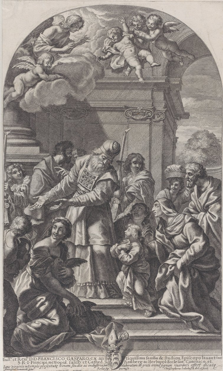 Prezentace Panny Marie v chrámu, 1670-80. od Christof Lederwasch
